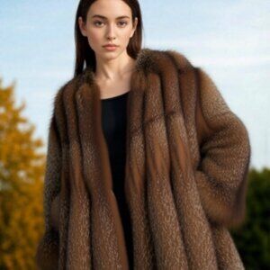 Vintage Silver Fox Mink Coat from Freedmans Medium